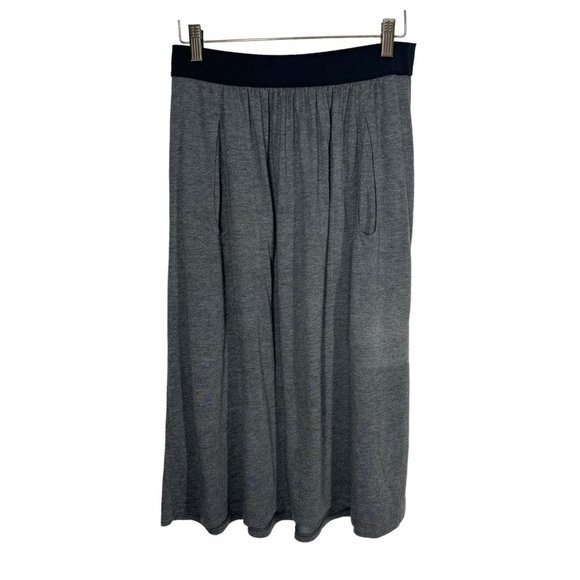 Peruvian Connection Grey Modal Blend Below Knee Pull On Skirt Medium - Picture 1 of 8